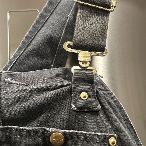 Vintage Carhartt Bib Overalls Mens 44 X 28 Black Gray Knee 90s Y2K - Picture 6 of 16